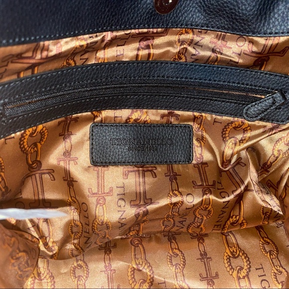 TIGNANELLO Suede Black Shoulder Bag - Picture 10 of 11